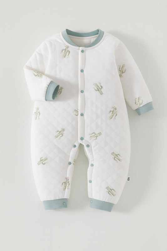 Baby Cotton Quilted Sleepsuit (3-Layer Blanket Sleeper)
