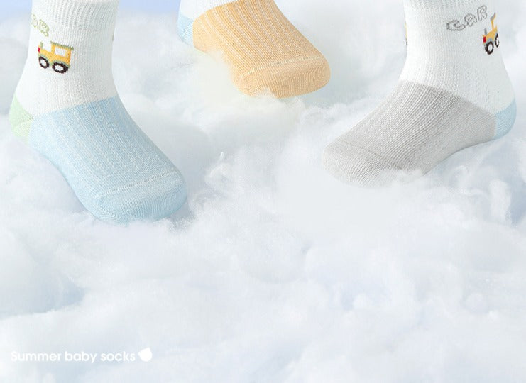 Cartoon/gradient medium socks-Set of 3 Pairs