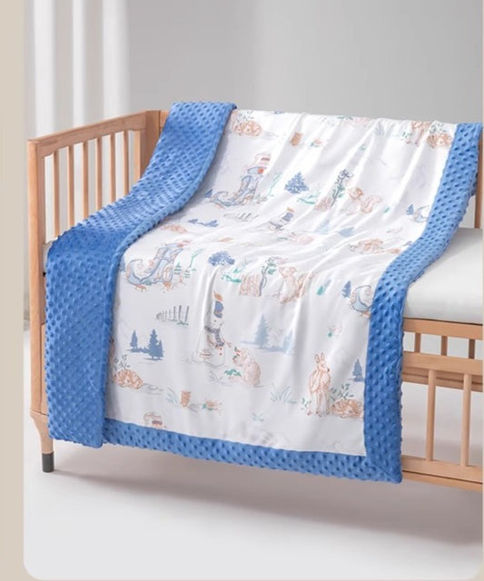 Baby double blankets with dotted backing