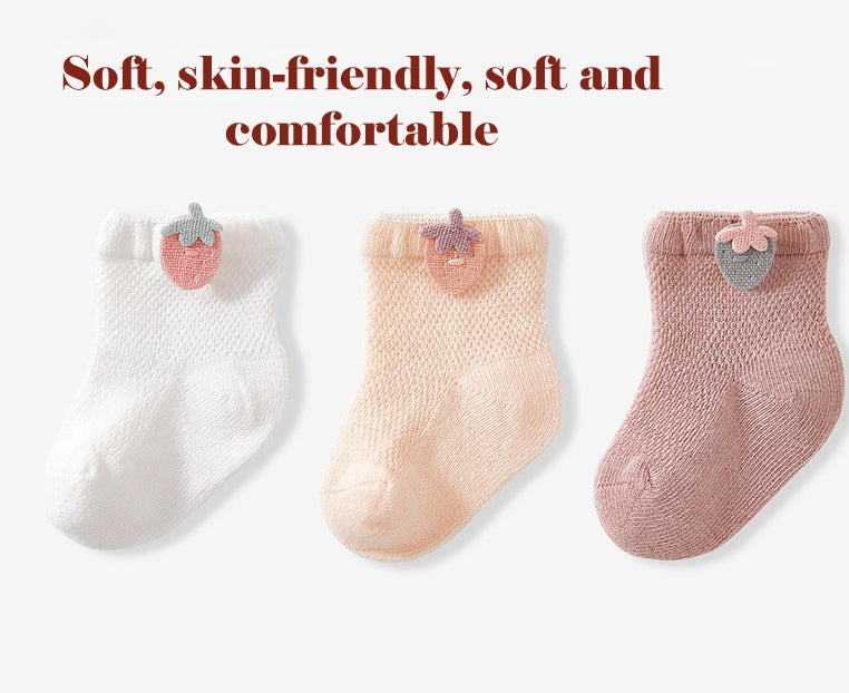 Сartoon mesh short socks - Set of 3 Pairs