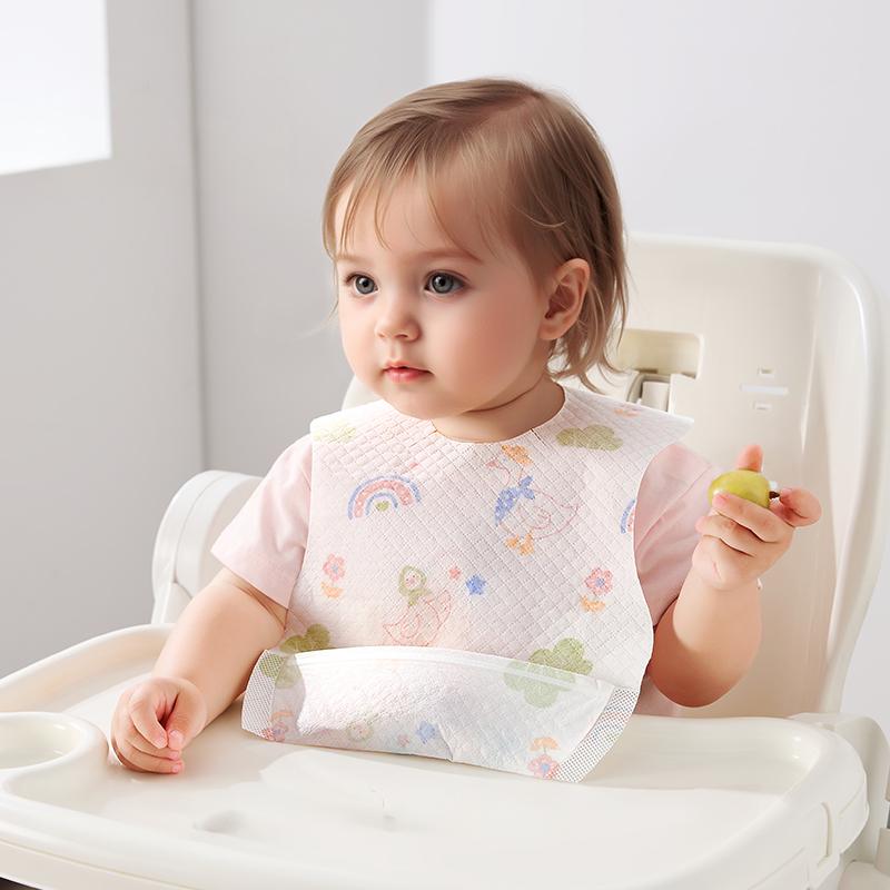 Disposable Baby Feeding Bibs with Pocket (20 Pack)
