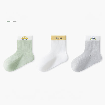 Children’s Summer Cotton Sock-Set  of 3 Pairs