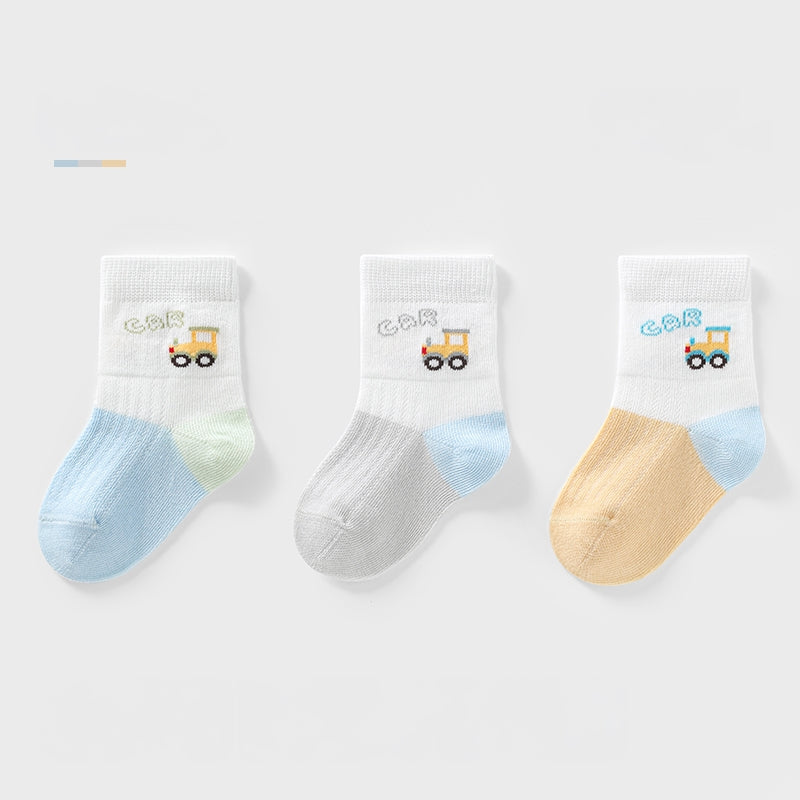 Cartoon/gradient medium socks-Set of 3 Pairs