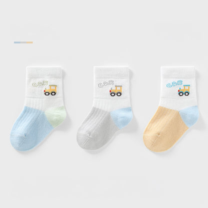 Cartoon/gradient medium socks-Set of 3 Pairs