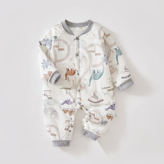 Baby Cotton Quilted Sleepsuit (3-Layer Blanket Sleeper)