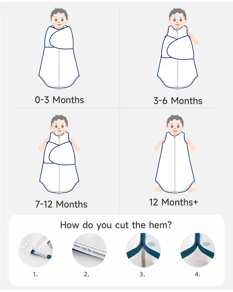 Bamboo cotton baby sleeping sack ( prevent startle）